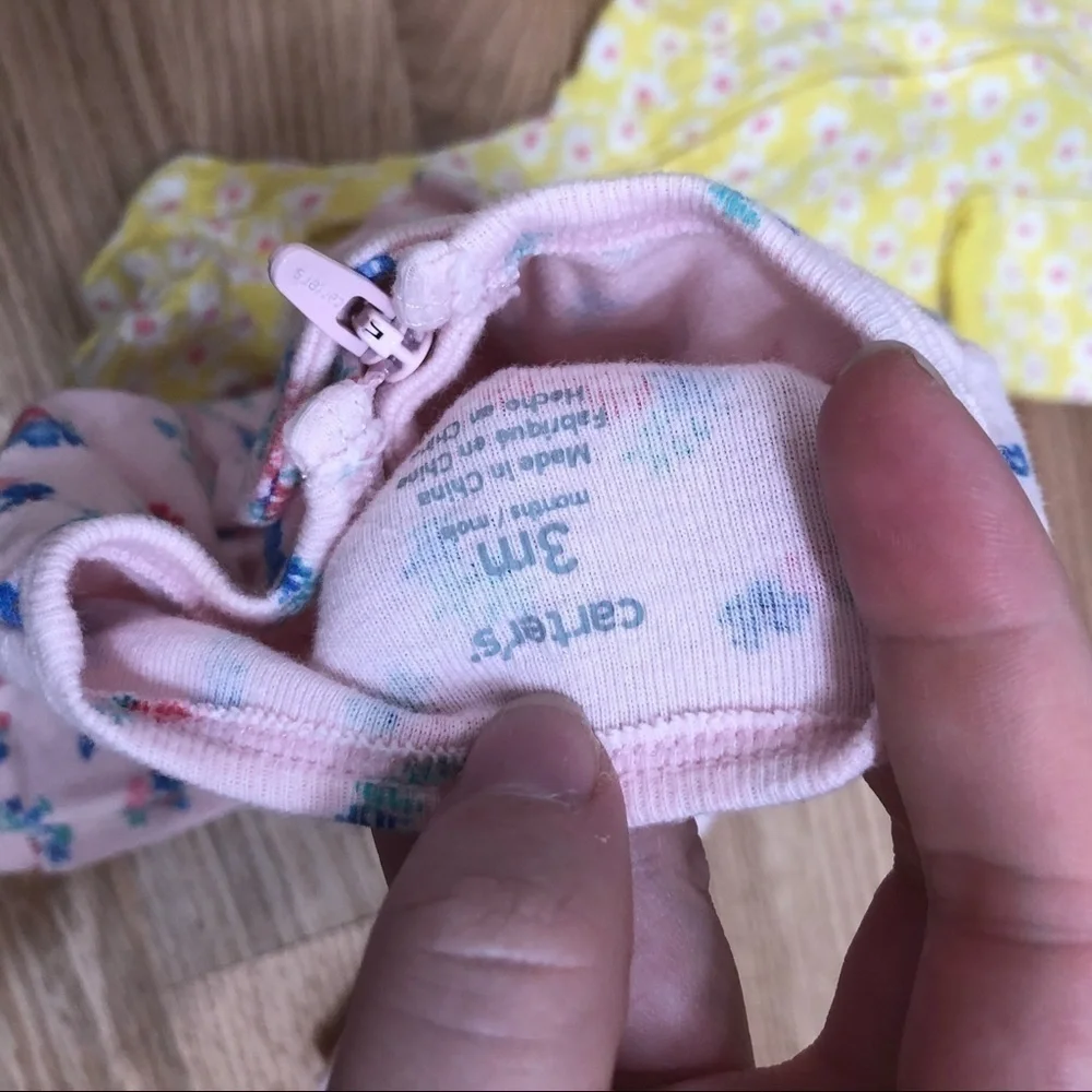 Carter’s 3 months Full Zip Sleepers Floral Pink